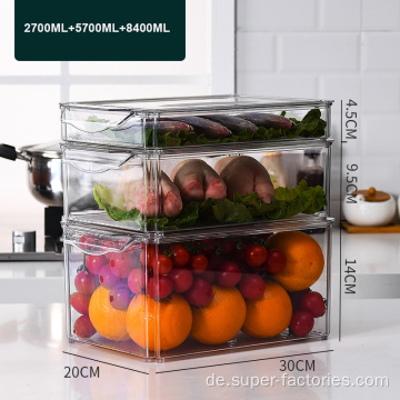 Stapelbare Aufbewahrungsboxen aus transparentem Kunststoff aus PET für die Küche